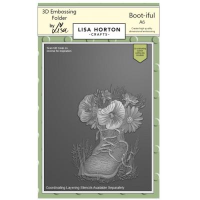 Lisa Horton Crafts 3D Embossing Folder and Die - Boot-iful